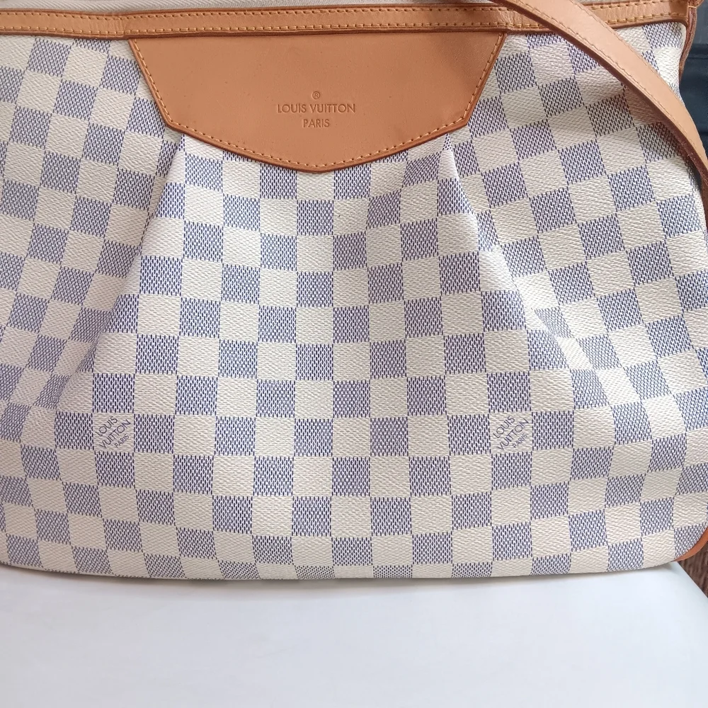 👜✨ Louis Vuitton Siracusa MM Damier Azur Crossbody & Shoulder Bag – EUC 🤍🌸 - Picture 7 of 17
